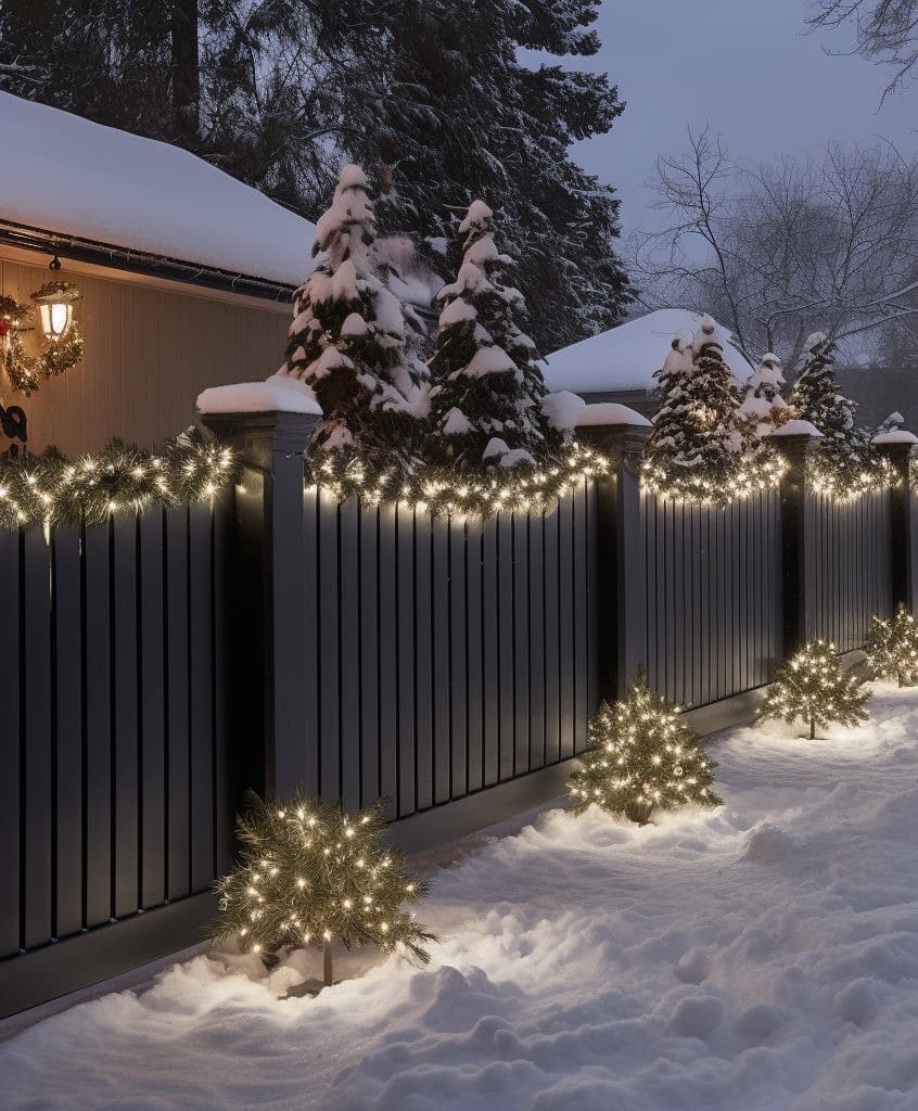 Soft Winter Glow Fence