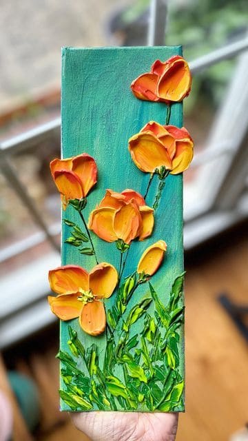 17 Textured Art Painting Ideas to Inspire Your Creativity Vibrant Poppy Garden