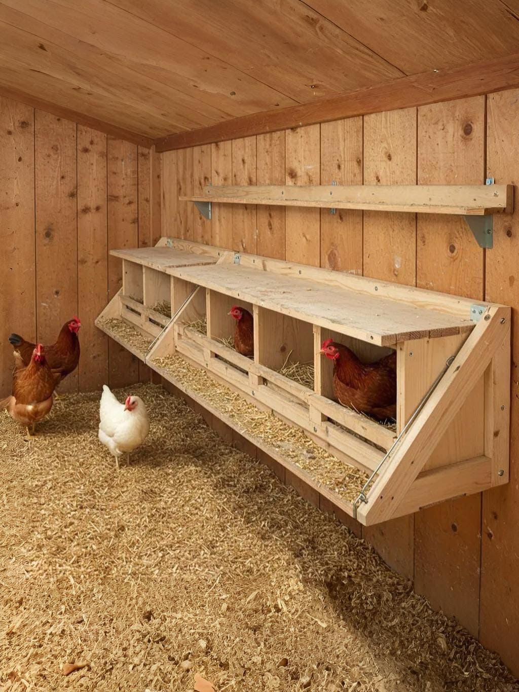 Wall-Mounted Wooden Nesting Boxes