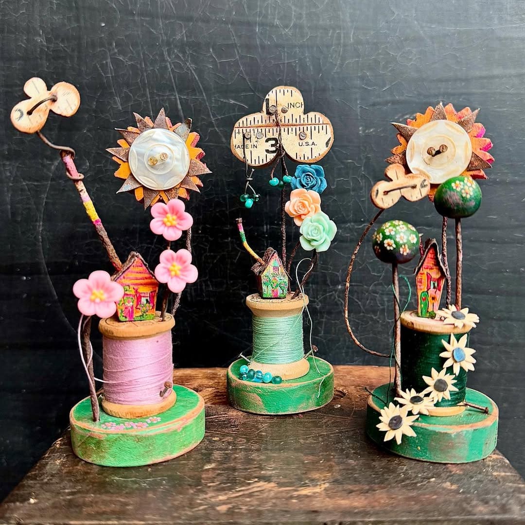 20 Creative Wooden Spool Craft Ideas to Brighten Your Home Whimsical Spool Garden Figurines