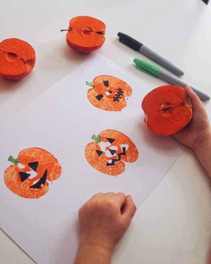20 Simple DIY Printing Projects Made With Things You Already Have Apple Pumpkin Stamp Art