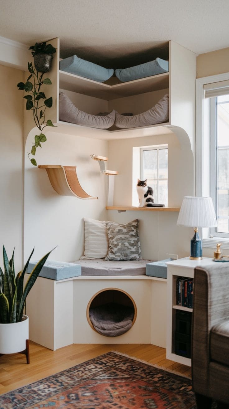 Built-In Cat Corner Nap Haven