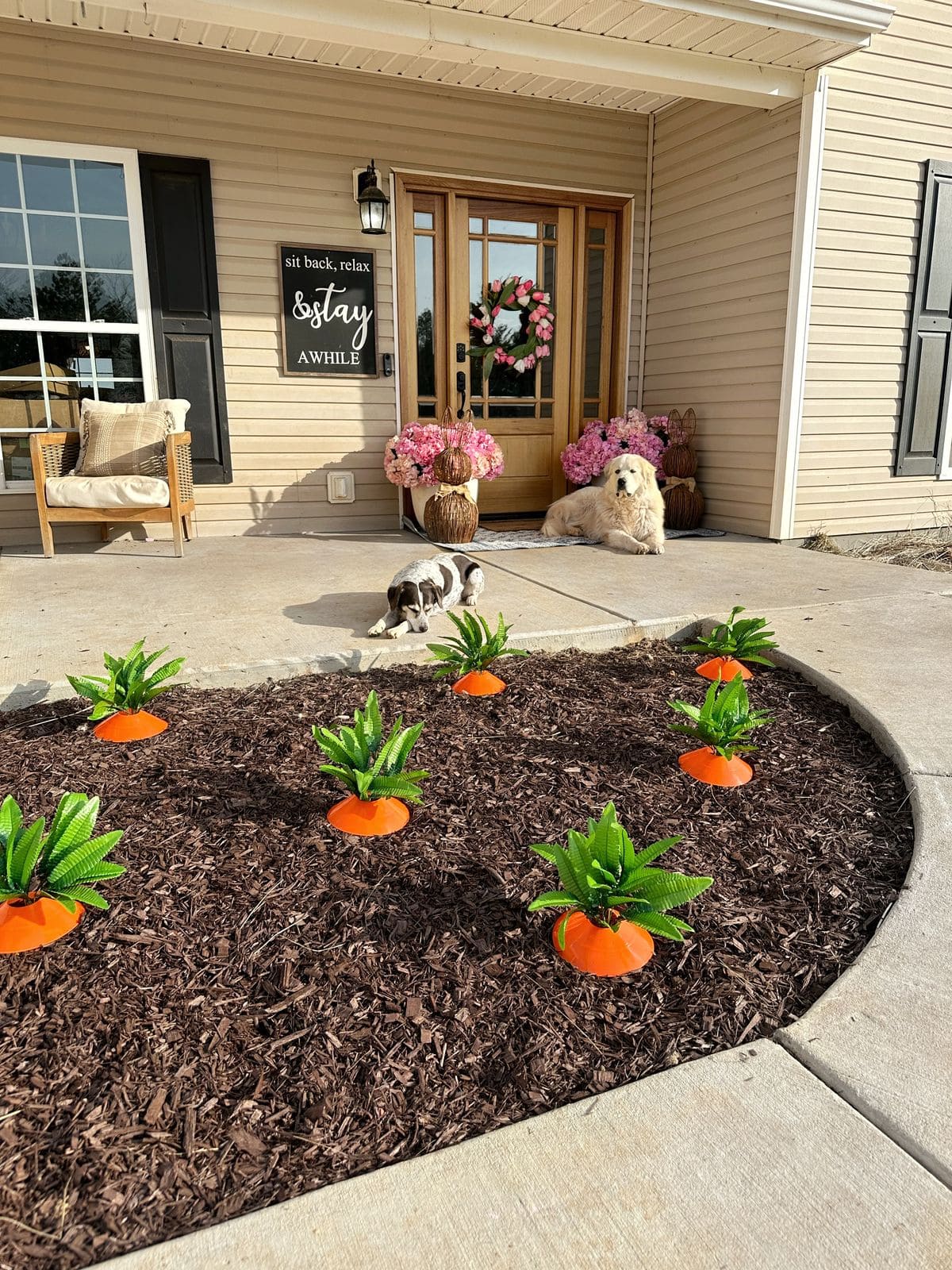 20 Easter Yard Decor Ideas to Create a Memorable Celebration Carrot Patch Front Yard Planters