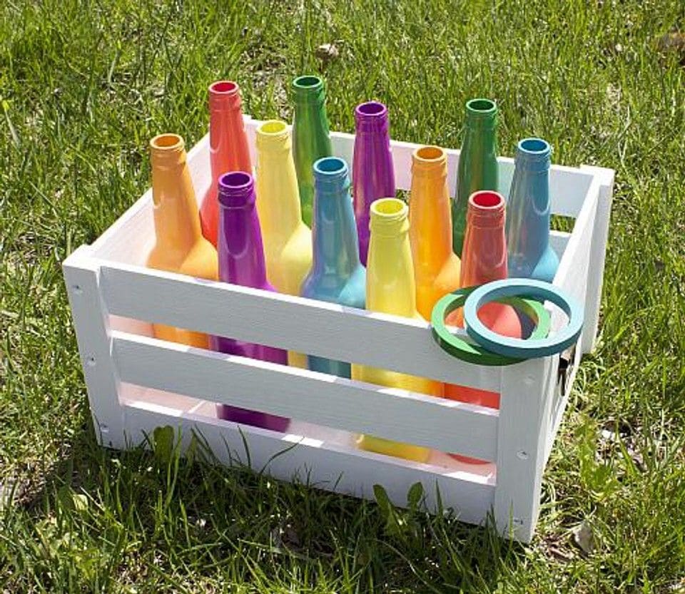 Colorful Bottle Ring Toss Game