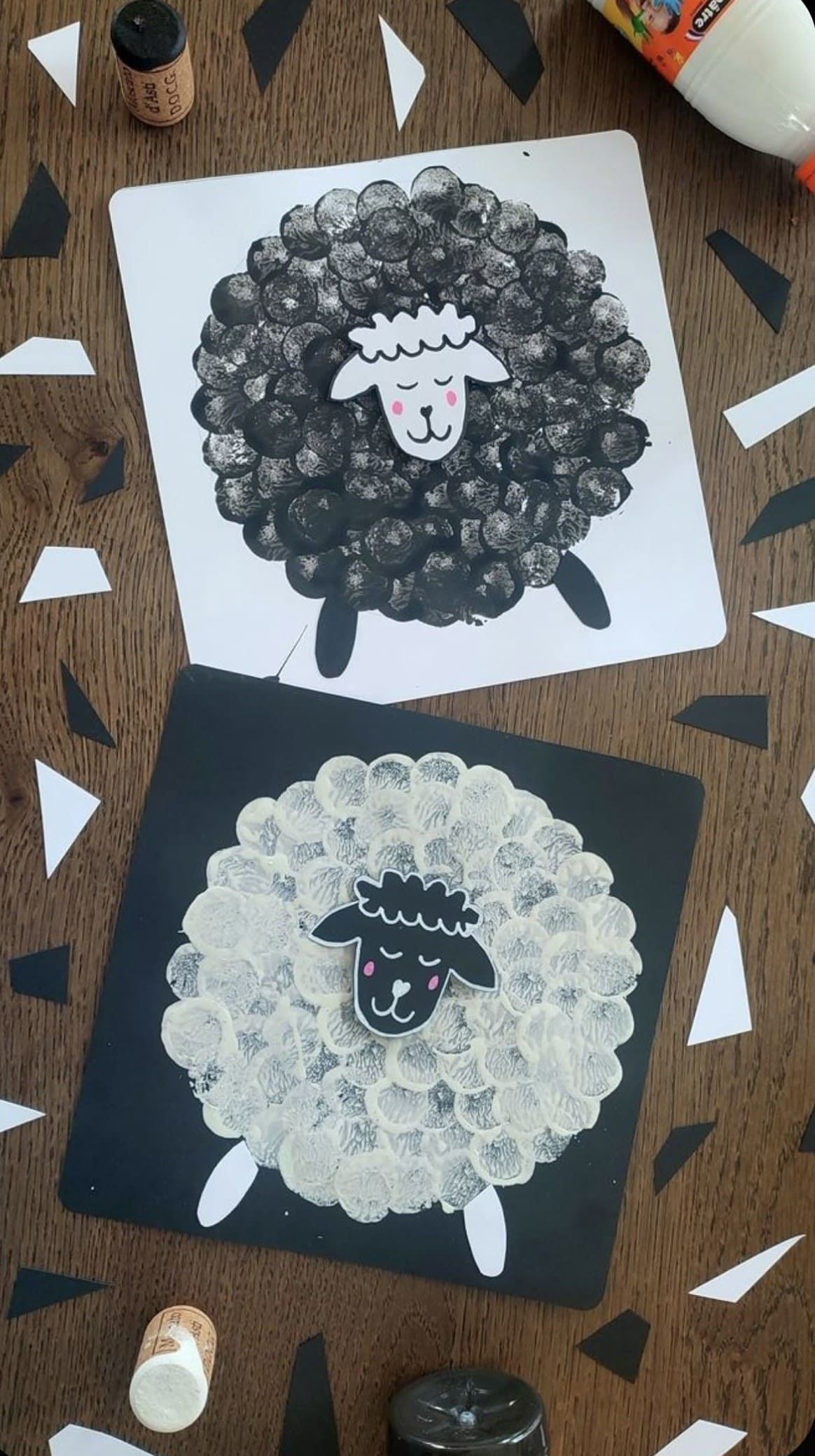 20 Simple DIY Printing Projects Made With Things You Already Have Cork Stamped Sheep Art