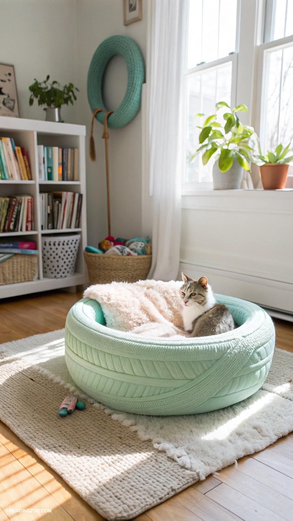 Cozy Knitted Cat Nap Basket