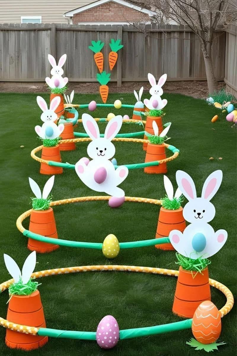 Easter Bunny Obstacle Garden