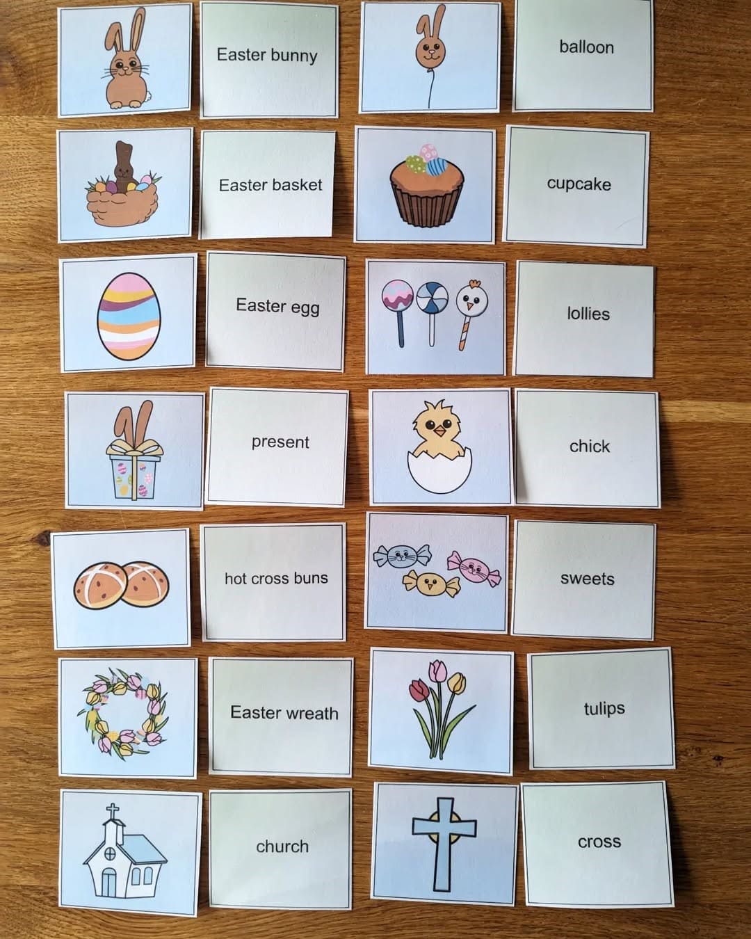 Easter Picture Matching Cards Game