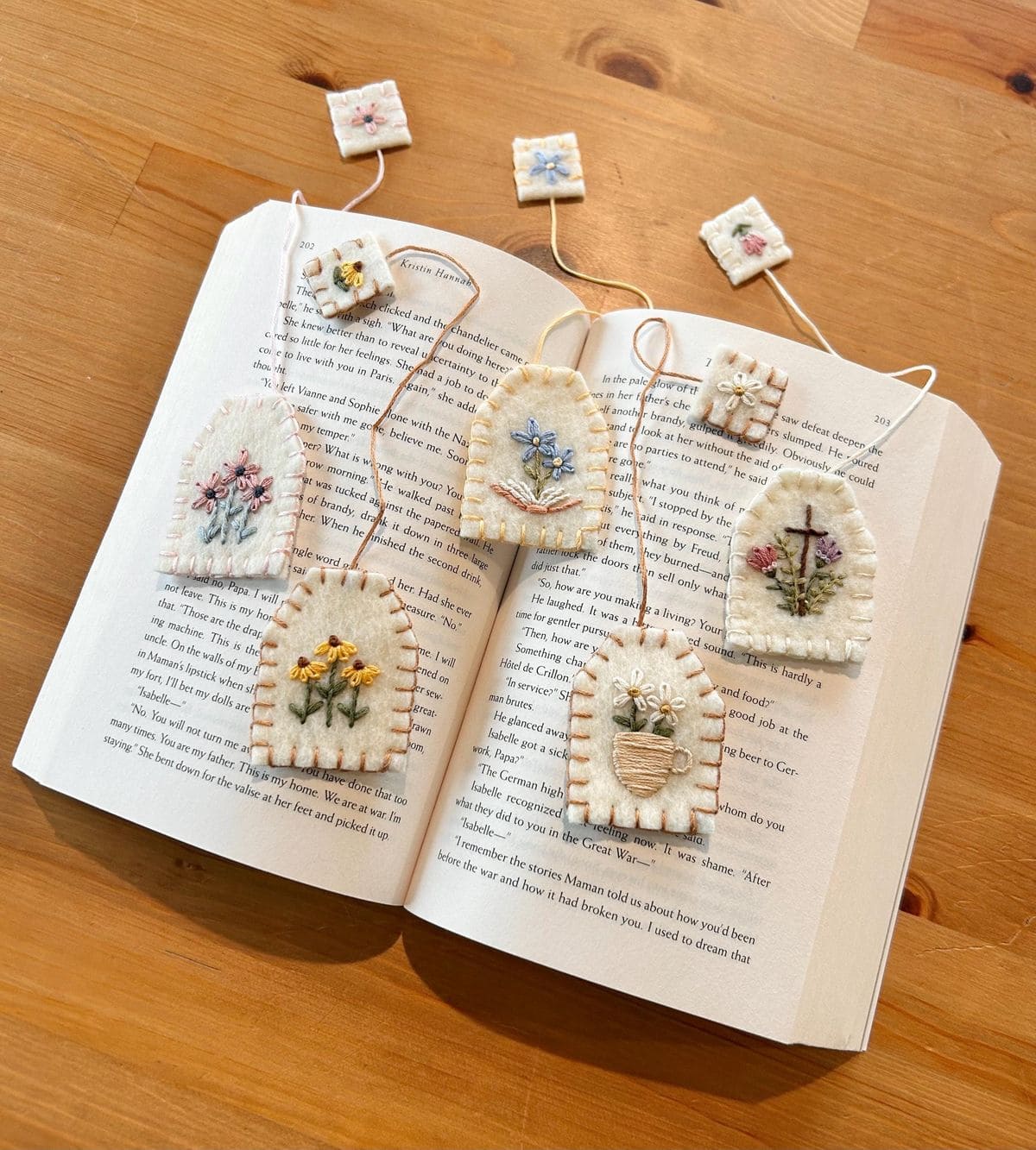 Embroidered Felt Bookmark Charms