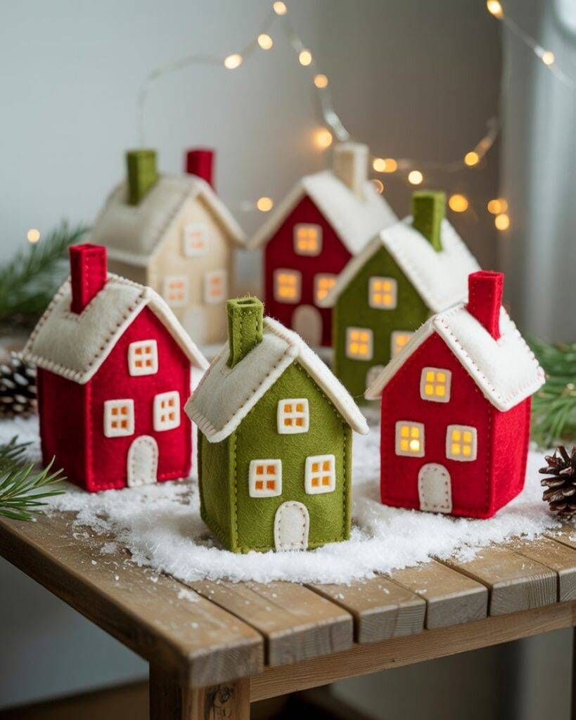 Felt Christmas Village Houses