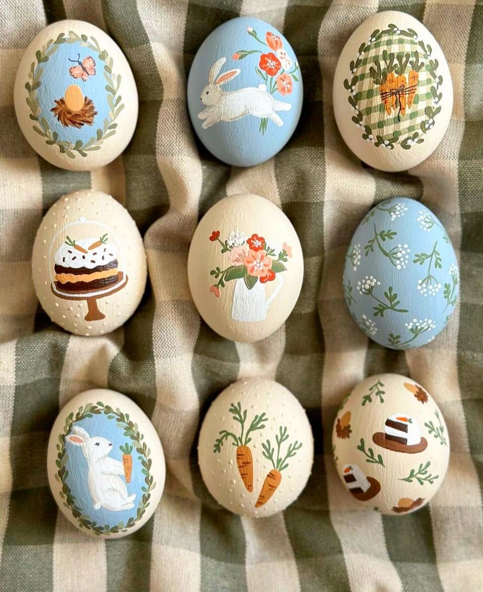 20 Easter Egg Decorating Ideas for a Joyful Easter Celebration Hand-Painted Cottage Easter Egg Scenes