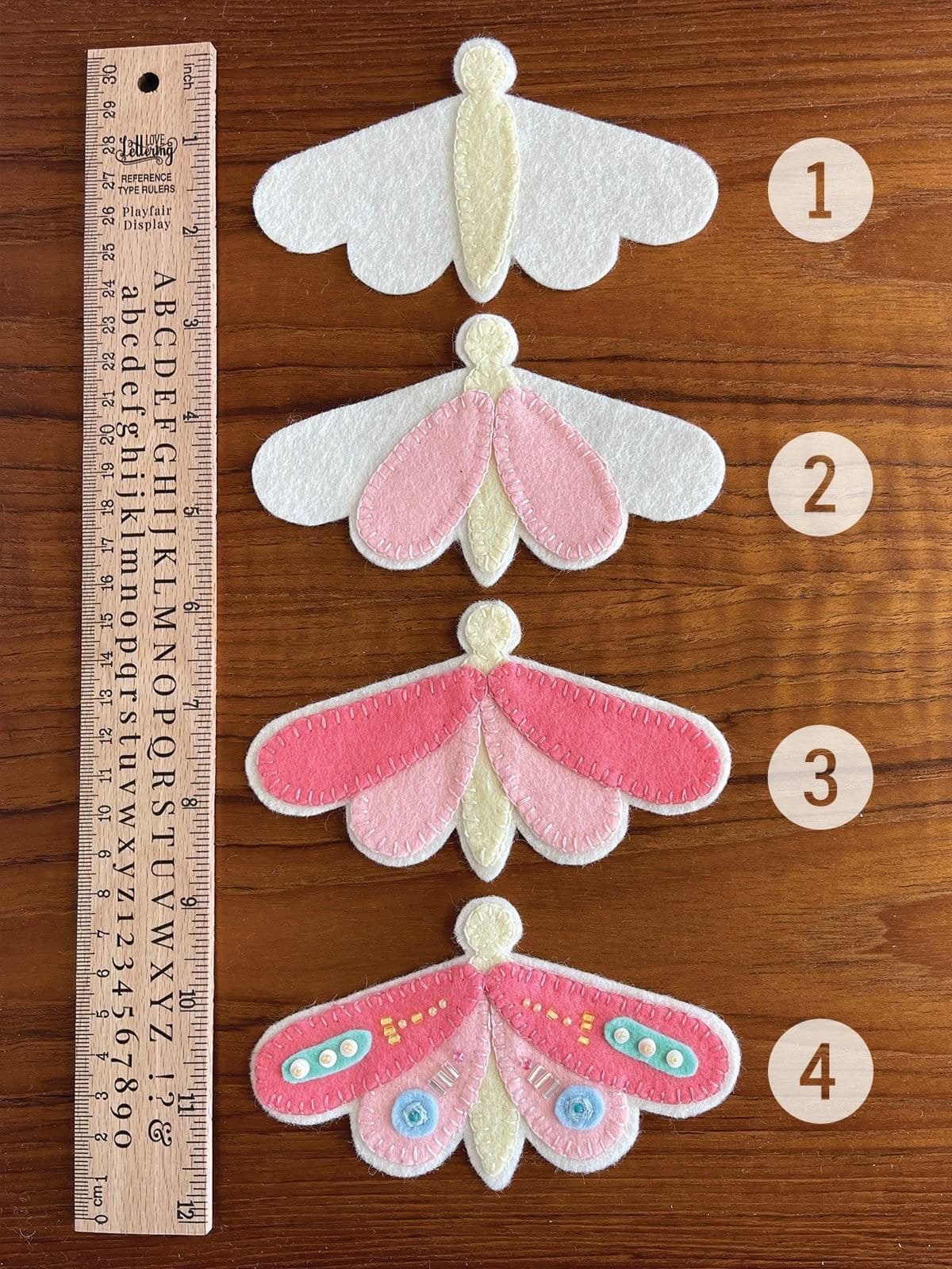 Layered Felt Moth Ornament