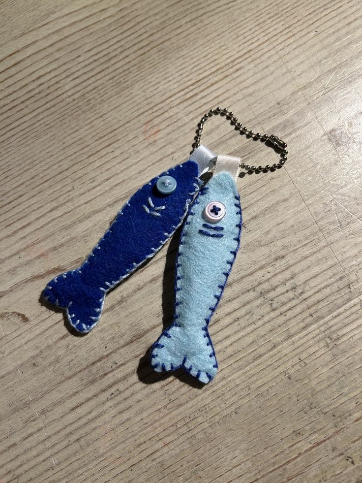 Mini Felt Fish Keychain