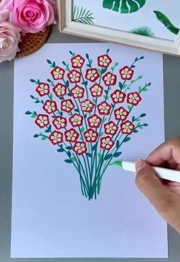 20 Simple DIY Printing Projects Made With Things You Already Have Okra Flower Stamp Bouquet