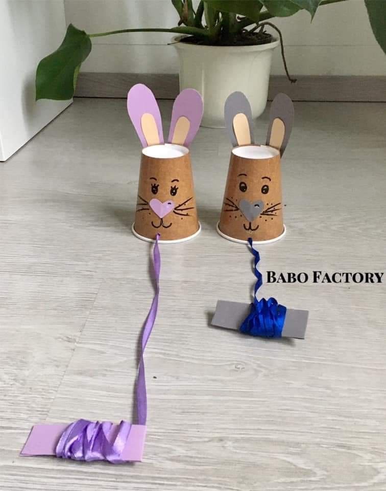 Paper Cup Bunny Pull Game