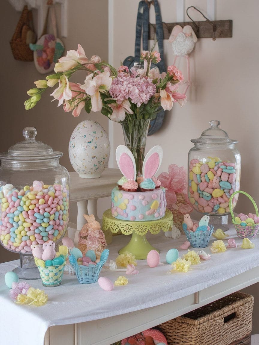 Pastel Easter Dessert Display Table
