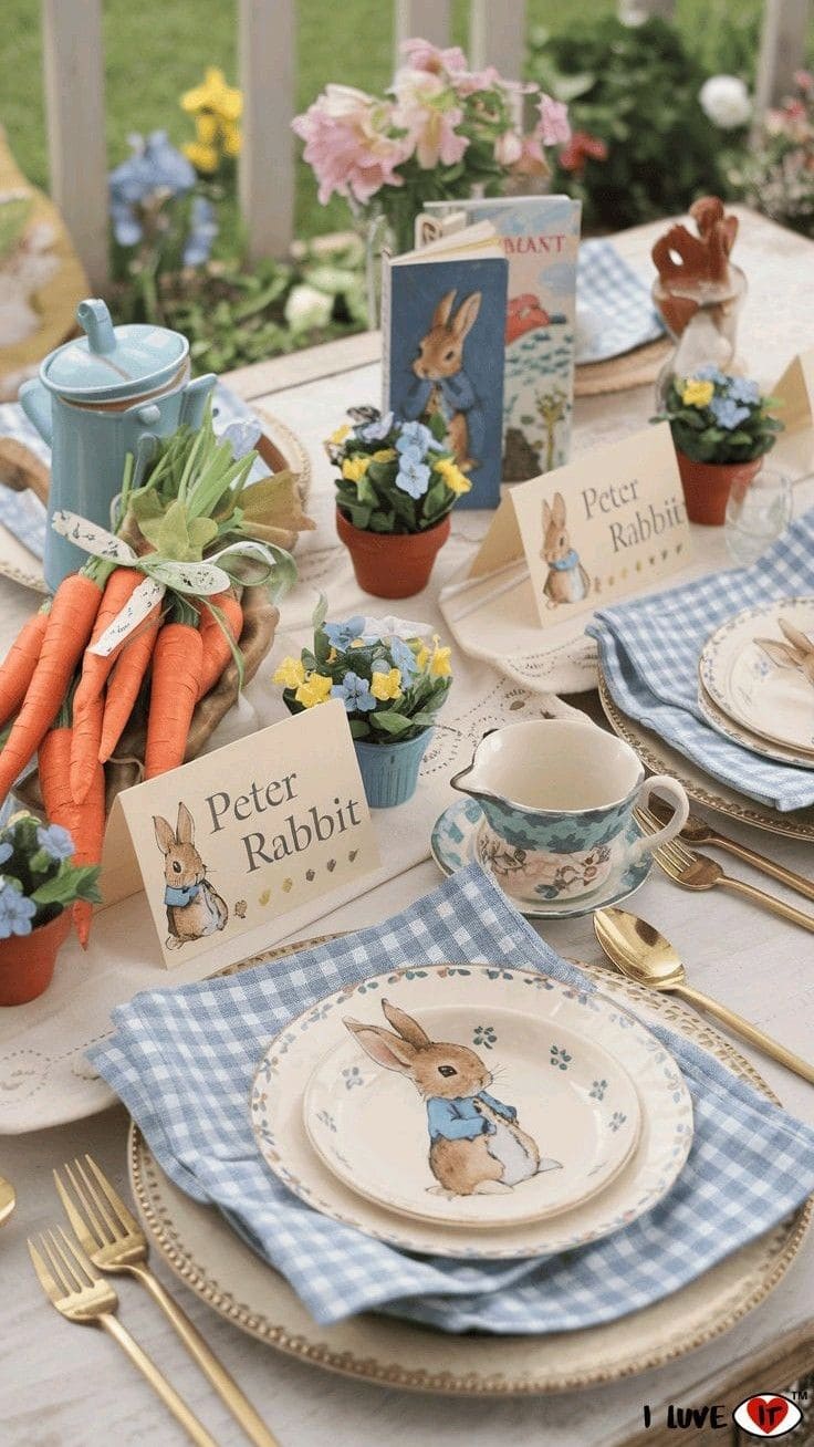 Peter Rabbit Storybook Table Setting
