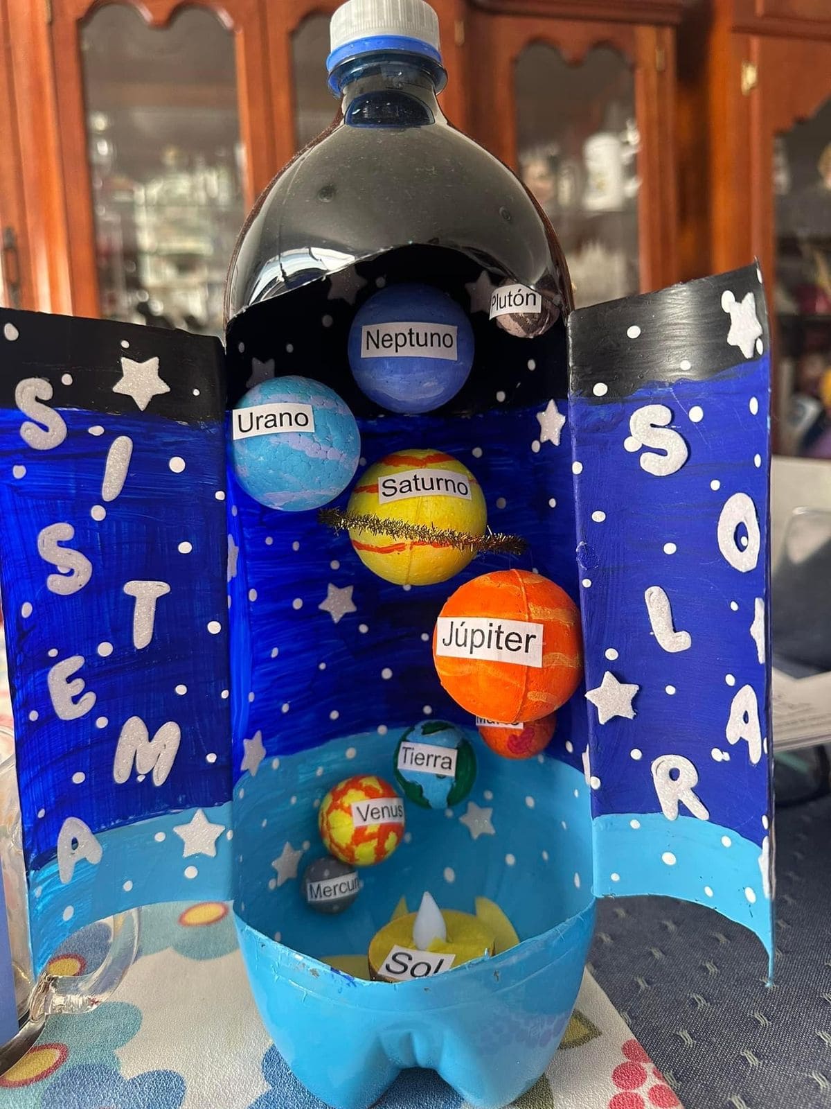 Plastic Bottle Solar System Diorama