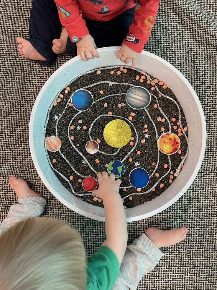Sensory Bin Solar System Play Tray