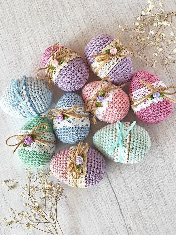 20 Easter Egg Decorating Ideas for a Joyful Easter Celebration Soft Crochet Pastel Easter Eggs