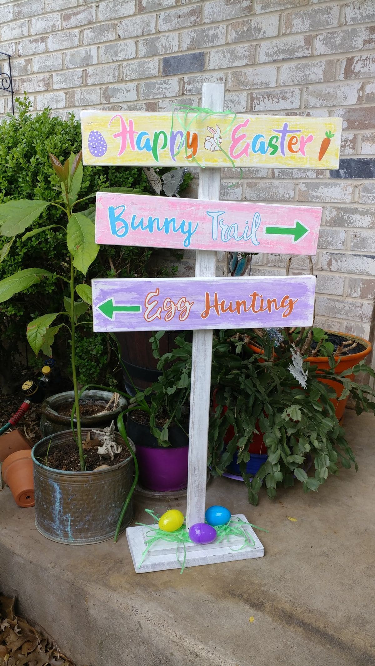 20 Easter Yard Decor Ideas to Create a Memorable Celebration The Bunny Trail Welcome Sign