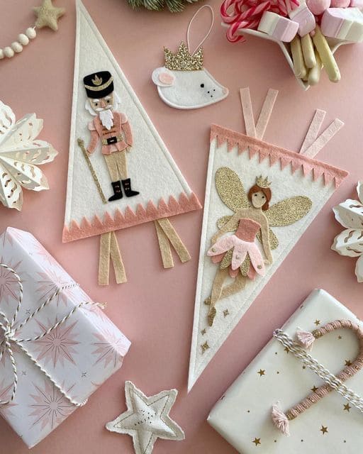 Whimsical Felt Pennant Ornaments