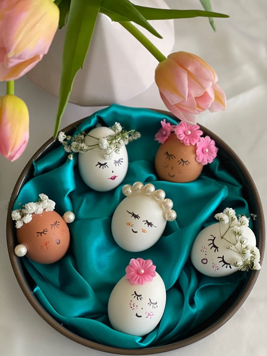 20 Easter Egg Decorating Ideas for a Joyful Easter Celebration Whimsical Floral Face Easter Eggs