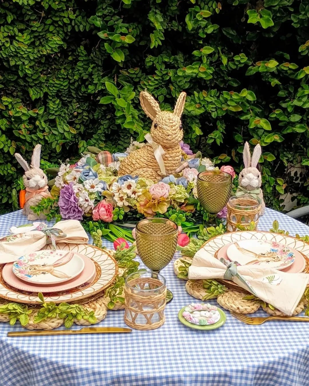 Whimsical Garden Bunny Easter Table