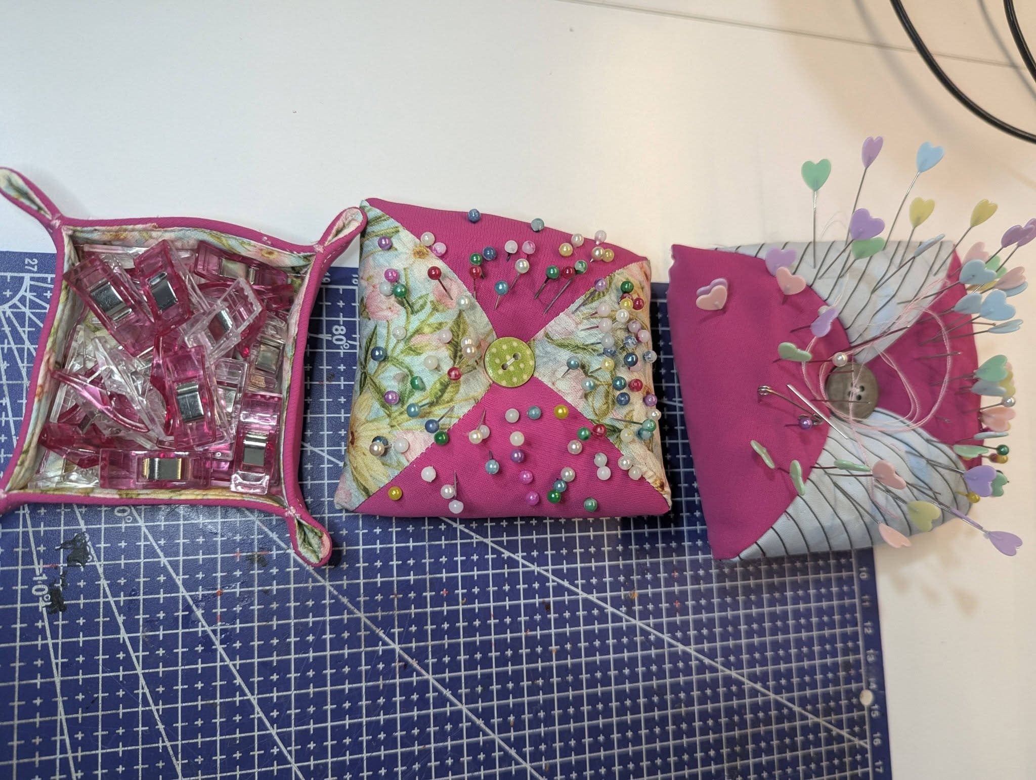 Button-Centered Patchwork Pin Cushions