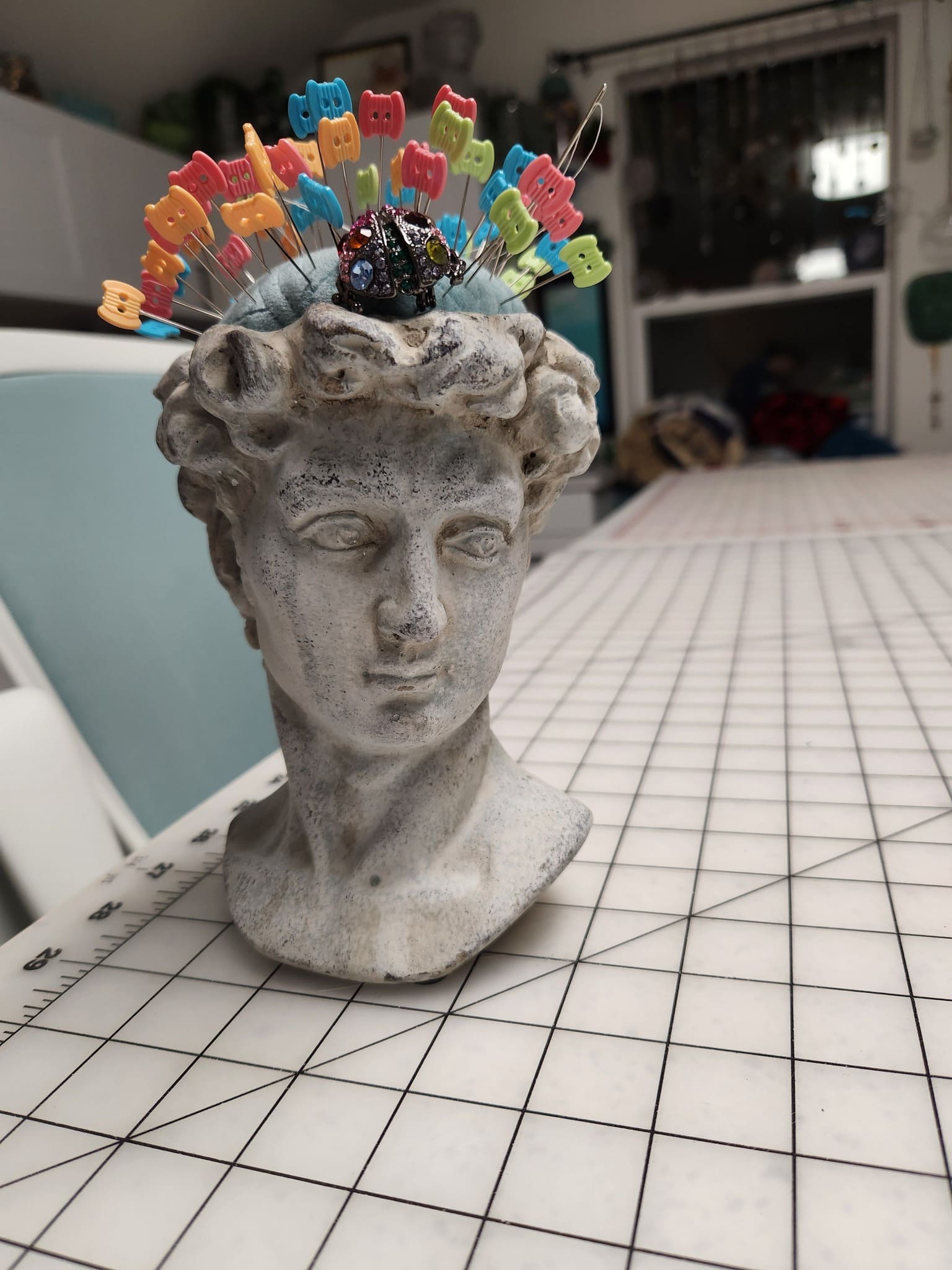 Classical Bust Pin Cushion Display